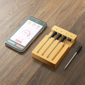 FM206 Беспроводной Bluetooth-датчик для барбекю с 4 датчиками, термометр для мяса